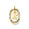 Brass Micro Pave Cubic Zirconia Pendants ZIRC-P123-01G-K02-1