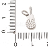 304 Stainless Steel Micro Pave Clear Cubic Zirconia Charms CU-CBAB6EC-21P-3