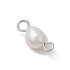 Natural Freshwater Pearl Potato Connector Charms PALLOY-JF03201-02-4