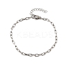 304 Stainless Steel Paperclip Chain Bracelets for Women Men BJEW-A050-03P-4