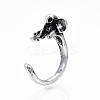 Alloy Elephant Open Cuff Ring for Women RJEW-T009-32AS-2