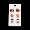 Christmas Theme Stud Earrings Set EJEW-U016-05P-03-1