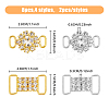 8Pcs 4 Styles Brass Crystal Rhinestone Connector Charms KK-HY0003-35-2