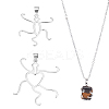 2Pcs 2 Styles Oval & Heart 925 Sterling Silver Pendant Cabochon Settings STER-NB0001-09-1