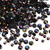 Electroplated Transparent Flat Back Resin Rhinestone Cabochons RESI-XCP0002-44A-1