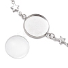 Tarnish Resistant 3Pcs 3 Styles Stainless Steel Bracelet Star & Oval & Cross Link Bracelet Making with Tray BJEW-JB10532-5