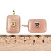Natural Peach Moonstone Pendants G-K372-04G-03-3