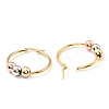 PVD Vacuum Plating 201 Stainless Steel Beaded Ring Hoop Earrings with 316 Stainless Steel Pins for Women EJEW-F285-33A-A-2
