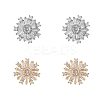 DICOSMETIC 4Pcs 2 Styles Brass & Alloy Micro Pave Clear Cubic Zirconia Shank Buttons DIY-DC0002-66-1