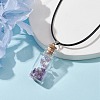 Glass Wish Bottle Pendant Necklace NJEW-JN04609-03-2