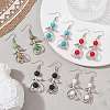 5 Pairs 5 Styles Natural & Synthetic Mixed Gemstone Round Beaded Dangle Earrings EJEW-JE05550-S-2