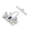 Brass Micro Pave Clear Cubic Zirconia Toggle Clasps KK-K391-20P-3