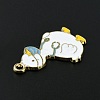 Light Gold Tone Alloy Enamel Pendants ENAM-C013-01E-4