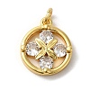 Rack Plating Brass Micro Pave Cubic Zirconia Pendants KK-K377-47G-1