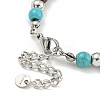 Star of David  304 Stainless Steel & Synthetic Turquoise & Natural Tiger Eye Round Beaded Bracelets for Women BJEW-G717-07P-3
