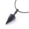 Natural Obsidian Pendants Necklaces NJEW-E140-A03-2