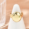 Oval Brass Open Cuff Rings for Women RJEW-G343-16G-2