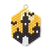 Hallowen Theme Glass Seed Beaded Pendants PALLOY-MZ00873-02-1