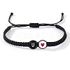 304 Stainless Steel Alphabet Beads Braided Bead Bracelets RY3090-47-1