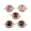 Natural Amethyst Faceted Connector Charms G-H323-03G-11-1