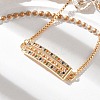 Rectangle Brass Micro Pave Cubic Zirconia Link Slider Bracelets KK-R217-52G-3