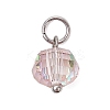 304 Stainless Steel Open Jump Rings ande Glass Beads Pendants PALLOY-JF03599-02-3
