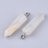 Natural White Agate Point Pendants LS-X-G-R220-34P-2