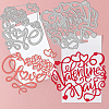 3Pcs 3 Styles Valentine's Day Theme Carbon Steel Cutting Dies Stencils DIY-WH0309-646-3
