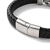 Men's Braided Black PU Leather Cord Bracelets BJEW-K243-19AS-3