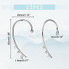 Unicraftale 12Pcs Brass Ear Cuff Findings FIND-UN0002-16P-3