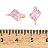 Brass Pave Cubic Zirconia Rectangle Connector Charms KK-P347-05G-5