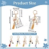 5Pcs 5 Styles Natural Gemstone Nuggets Bead Tassel Pendant Keychain KEYC-NB0001-51-2