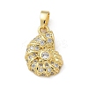 Brass Micro Pave Clear Cubic Zirconia Pendants KK-M300-03G-02-1