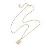 Brass Micro Pave Clear Cubic Zirconia Tortoise Pendant 304 Stainless Steel Cable Chain Necklaces for Women NJEW-JN05903-01-4