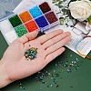 8000Pcs 10 Style 12/0 Frosted & Opaque Glass Seed Beads SEED-YW0001-46-9