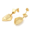 Polygon Brass Dangle Stud Earrings EJEW-G382-05G-2