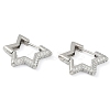 Rack Plating Star Brass Micro Pave Cubic Zirconia Hoop Earrings EJEW-Z059-15P-01-2