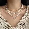 Summer Beach Alloy Starfish Pendant Glass Seed Beaded 3 Layer Necklaces for Women FS-WGF3BD7-01-1