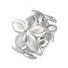 Brass Adjustable Open Cuff Rings for Women RJEW-R021-01P-4