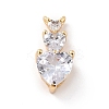 Eco-Friendly Brass Clear Cubic Zirconia Pendants ZIRC-C027-02G-RS-1
