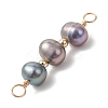 Natural Cultured Freshwater Pearl Potato Beaded Connector Charms PALLOY-JF04929-5