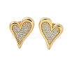 Brass Micro Pave Clear Cubic Zirconia Stud Earrings for Women LS-EJEW-U034-01G-02-4