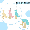 ANATTASOUL 3 Pairs 3 Colors Dinosaur & High Heels Acrylic Dangle Earrings EJEW-AN0002-79-3