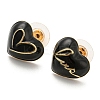 Heart & Word Love Enamel Asymmetrical Earrings EJEW-Z018-02B-2