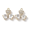 Brass Micro Pave Clear Cubic Zirconia Pendants KK-G491-06G-1
