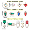 40Pcs 10 Style Alloy Rhinestone Cabochons ALRI-GA0001-01-2