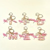 Letter A~Z Transparent Glitter Resin Pendant Keychains KEYC-FZ00024-15-8
