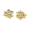 Brass Pave Clear Cubic Zirconia Couple Links KK-I358-006G-2