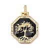 Rack Plating Brass Micro Pave Cubic Zirconia Pendants ZIRC-F142-20G-02-1