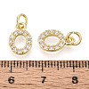 Brass Micro Pave Clear Cubic Zirconia Charms KK-N241-001O-3